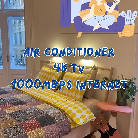 Spacious Tranquil Sunny In Center With Ac, 4k Tv